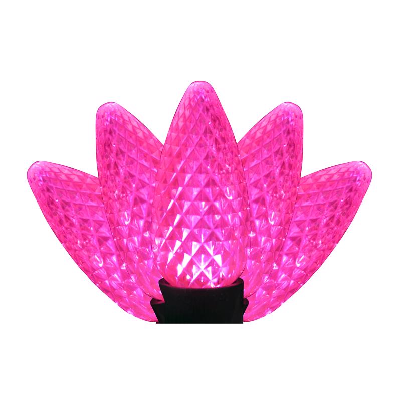 Holiday Bright Lights LED C9 Pink 25 ct Christmas Light Bulbs