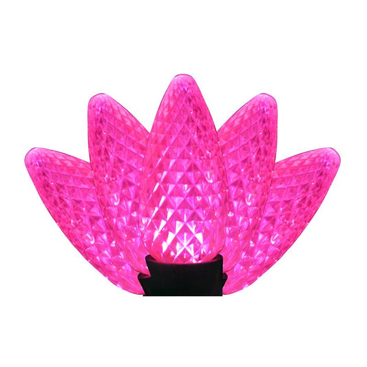 Holiday Bright Lights LED C9 Pink 25 ct Christmas Light Bulbs