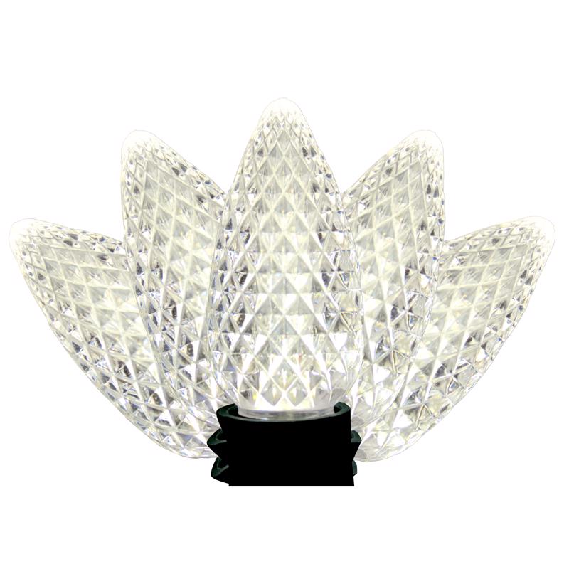 Holiday Bright Lights LED C9 Pure White 25 ct Christmas Light Bulbs