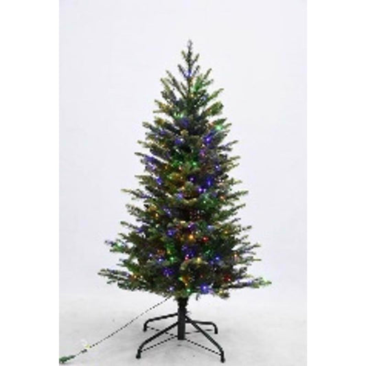 Holiday Bright Lights 4 ft. Slim LED 250 ct Emerald Pine Sparkle Color Changing Christmas Tree