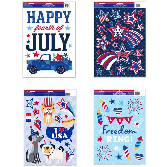 IG Design Happy July 4th Window Decor 1 pc