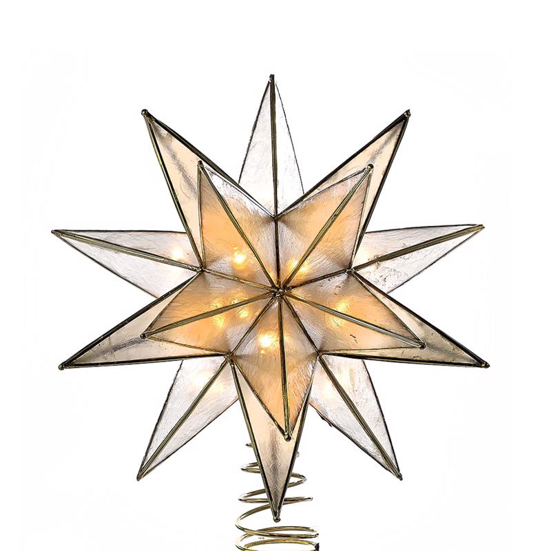 Kurt S. Adler LED Gold Sputnik Capiz Tree Topper