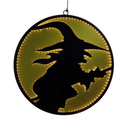 Celebrations Orange 32 in. LED Infinity Witch Hanging Decor