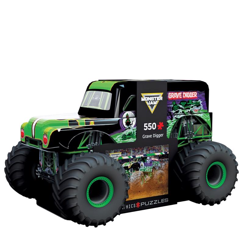 Eurographics Monster Jam Grave Digger Collectible Tins with Puzzles Multicolored 550 pc