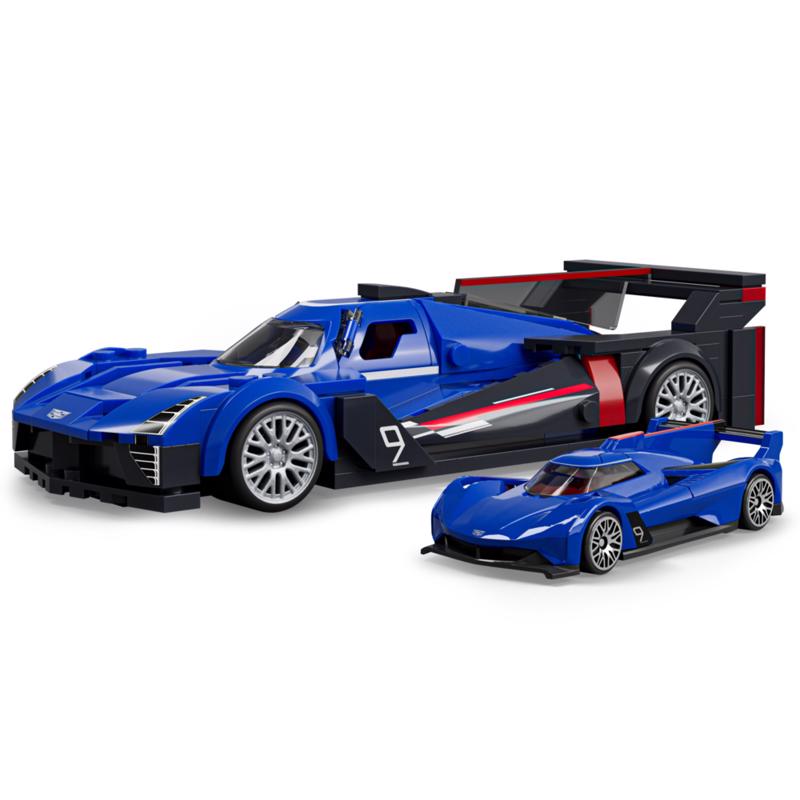Hot Wheels Brick Shop Speed Series Cadillac Project GTP Hypercar Building Set Blue, Red 236 pc