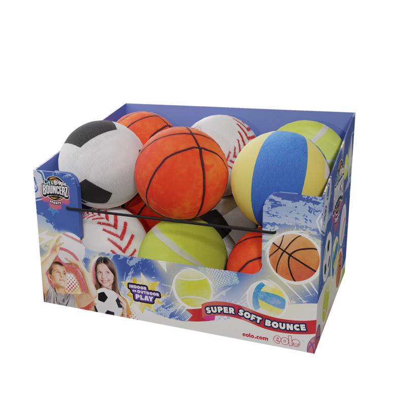 Lit'l Biggie Bouncerz Sports Ball Plush Toy Assorted 1 pc