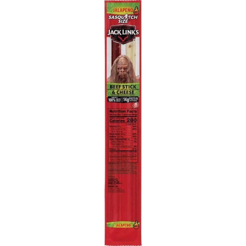 Jack Link's Japaleno Beef Stick and Cheese 2.45 oz Packet