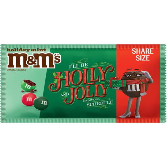 M&M's Holly Jolly Milk Chocolate/Peppermint Chocolate Candies 1 pk