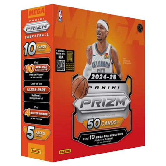 Panini Prizm 2024-25 NBA Mega Box Trading Cards Multicolored 50 pc