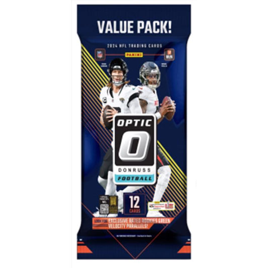 Panini NFL 2024 Donruss Optic Football Fat Pack Trading Cards Multicolored 12 pc