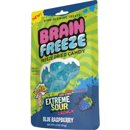 Brain Freeze Warheads Blue Raspberry Sour Candy 1.2 oz
