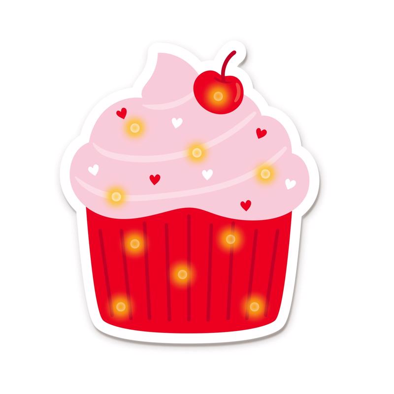 IG Design Val Shimmer Cupcake Window Decor 1 pk