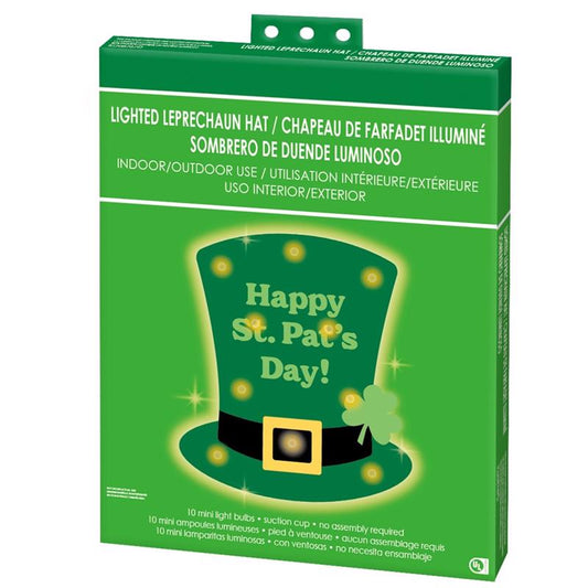 IG Design Happy St. Patrick's Day Leprechaun Hat Window Decor 1 pk