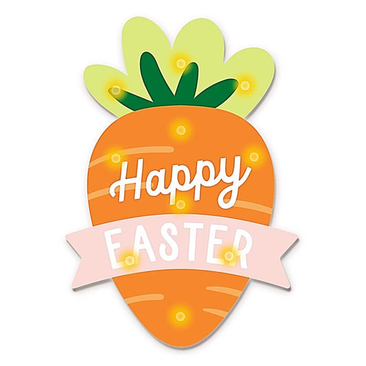 IG Design Shimmer Happy Easter Carrot Window Decor 1 pk