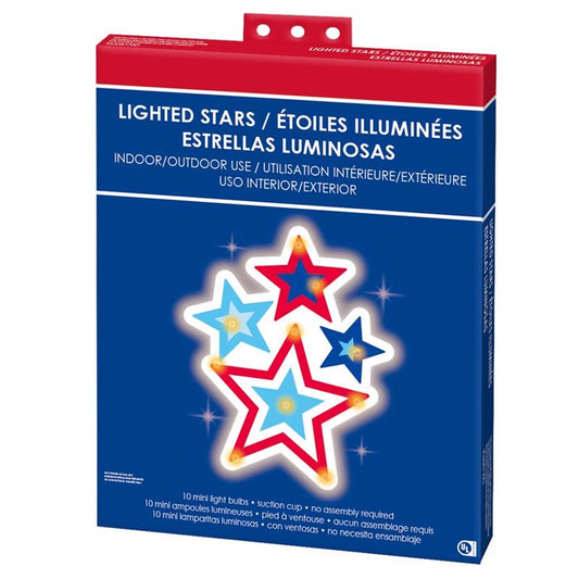 IG Design Shimmer Patriotic Stars Window Decor 1 pk