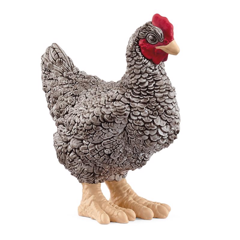 Schleich Plymouth Rock Chicken Figurine Black/White