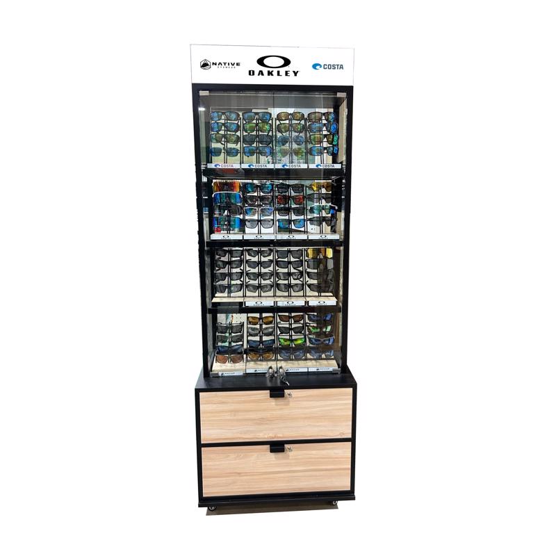 79 in. H X 28 in. W X 19 in. D Beige Wood Sunglass Display Display