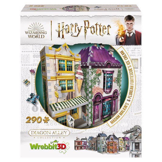 Wrebbit3D Harry Potter Madam Malkin's & Florean Fortescue's Ice Cream 3D Jigsaw Puzzle Multicolored