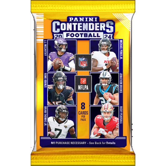 Panini NFL 2024 Contenders Foot Ball Retail Pack Trading Cards Multicolored