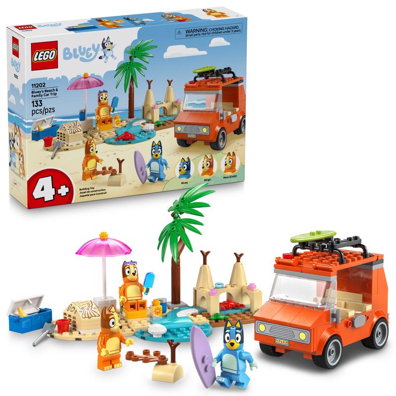 LEGO Bluey Beach and Family Car Trip Building Set Multicolored 133 pc