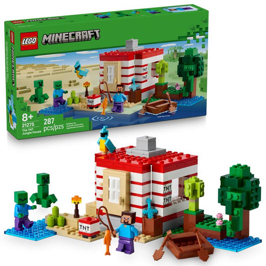 LEGO Minecraft The TNT Jungle House Building Set Multicolored 287 pc