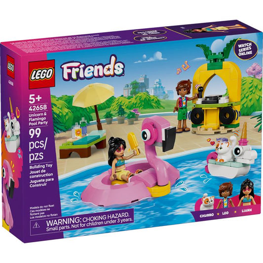 LEGO Friends Unicorn and Flamingo Pool Party Building Set Multicolored 99 pc