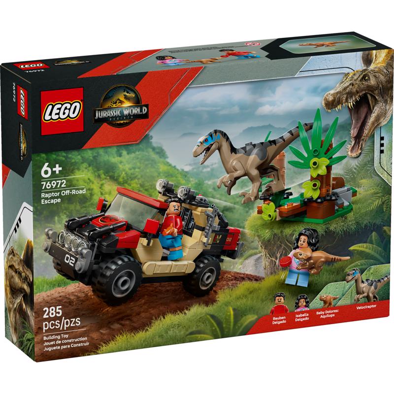 LEGO Raptor Off-Road Escape Jurassic World Building Set Multicolored 285 pc