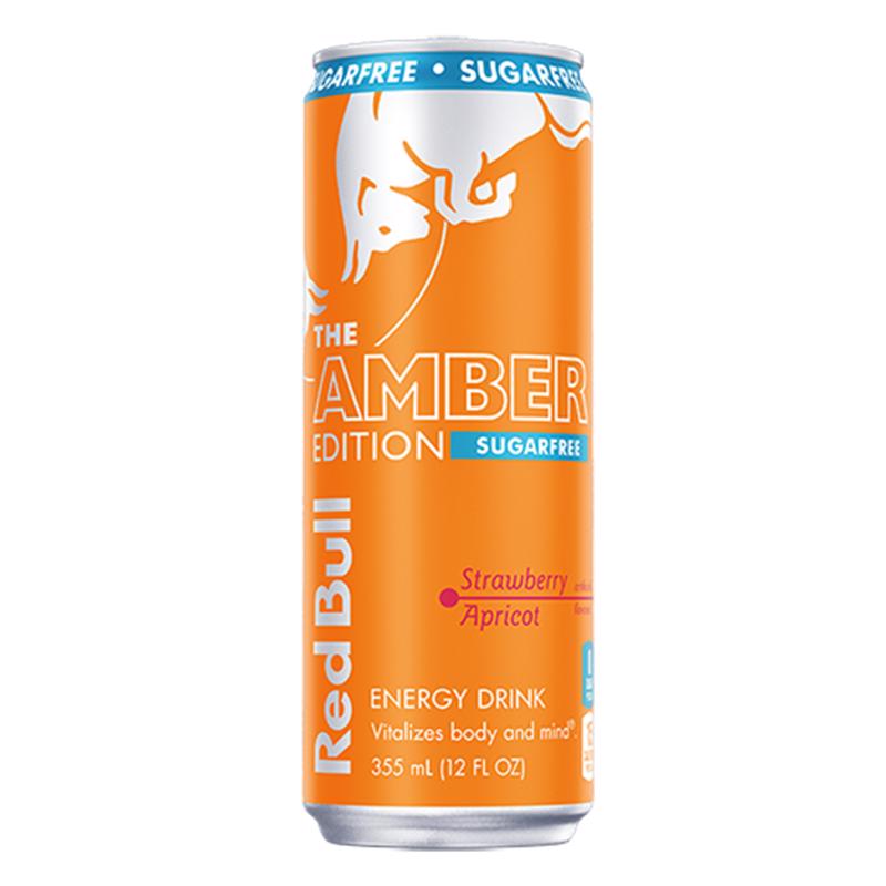Red Bull Amber Edition Sugar Free Strawberry Apricot Energy Drink 12 oz