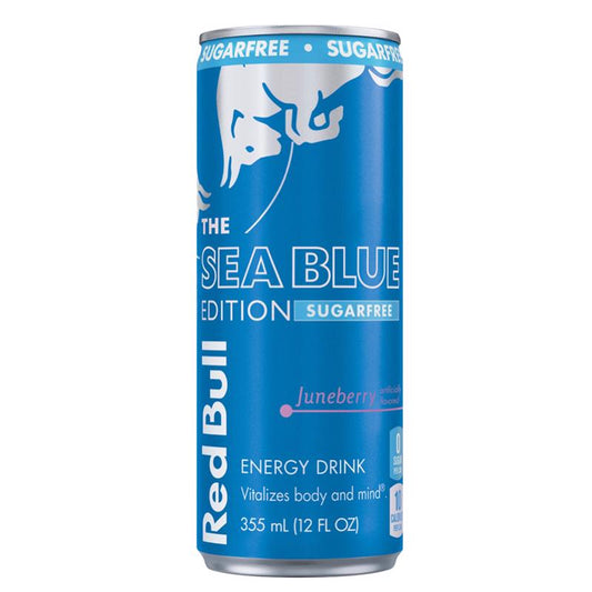 Red Bull Sea Blue Edition Sugar Free Juneberry Energy Drink 12 oz