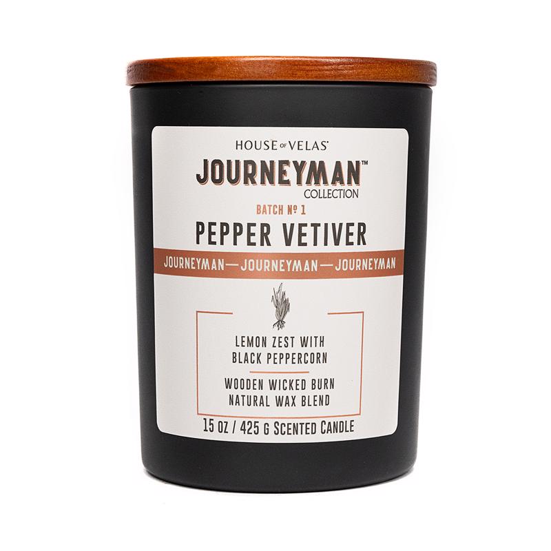 House of Velas Journeyman Black Black Pepper Vetiver Scent Candle 15 oz