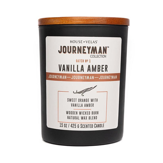 House of Velas Journeyman Black Vanilla Amber Scent Candle 15 oz