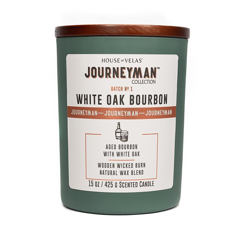 House of Velas Journeyman Green Bourbon and White Oak Scent Candle 15 oz