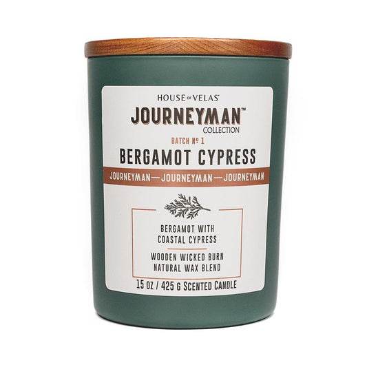 House of Velas Journeyman Green Bergamot Cypress Scent Candle 15 oz