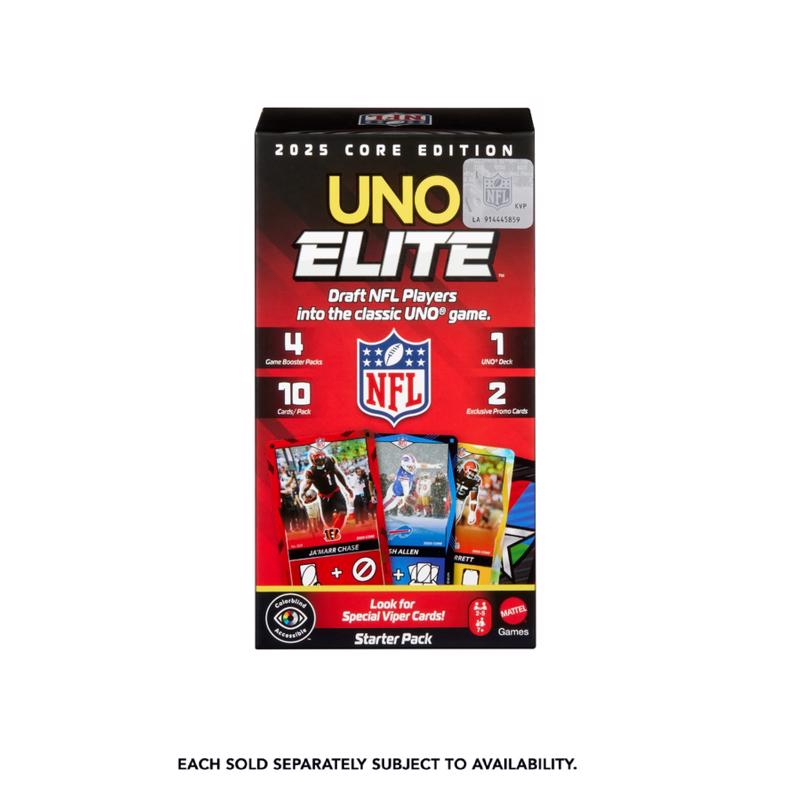 Mattel UNO Elite NFL 2025 Core Edition Starter Pack Card Game