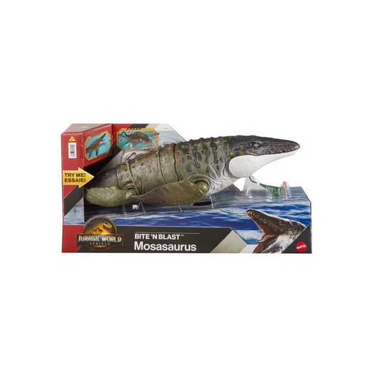 Jurassic World Rebirth Bite N Blast Mosasaurus Dinosaur Toy
