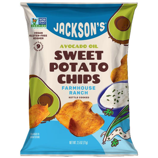 Jackson's Farmhouse Ranch Kettle Cooked Potato Chips 2.5 oz Bagged