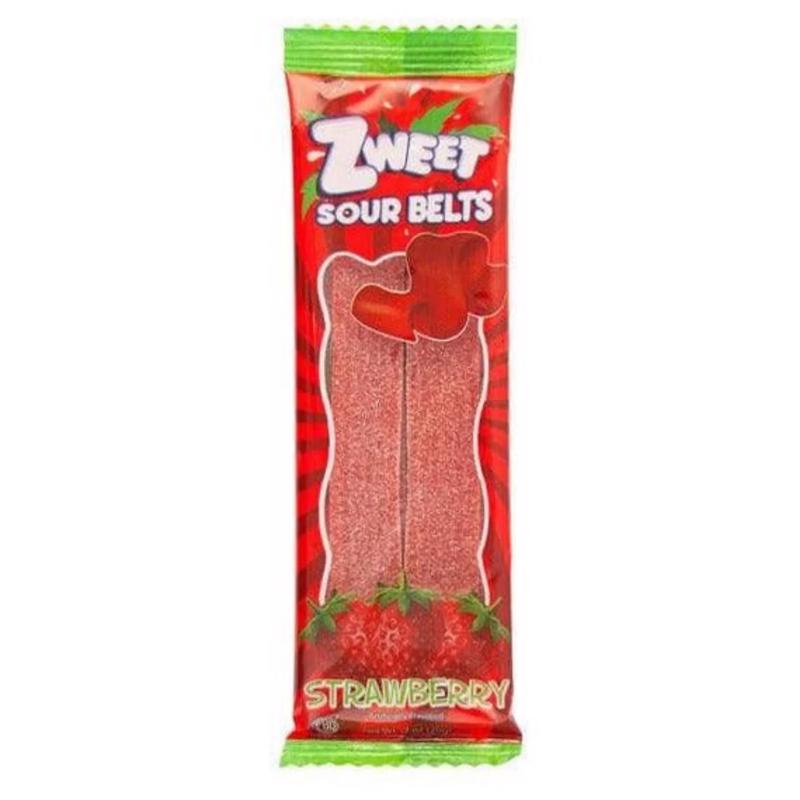 Zweet Sour Strawberry Belts Licorice Candy 0.7 oz