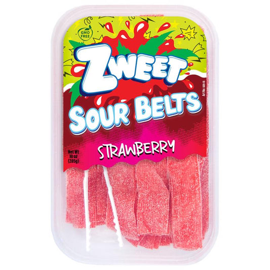Zweet Strawberry Sour Belts Licorice Candy 10 oz