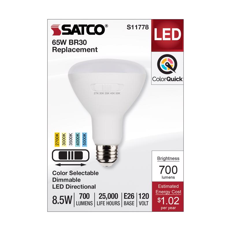 Satco BR30 E26 (Medium) LED Bulb Tunable White/Color Changing 65 Watt Equivalence 1 pk