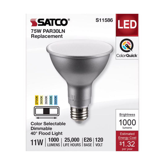 Satco PAR30LN E26 (Medium) LED Bulb Tunable White/Color Changing 75 Watt Equivalence 1 pk