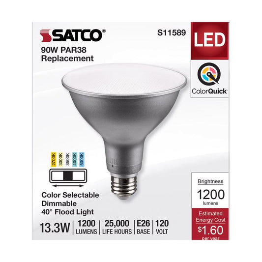 Satco  PAR38 E26 (Medium) LED Bulb Tunable White/Color Changing 90 Watt Equivalence 1 pk