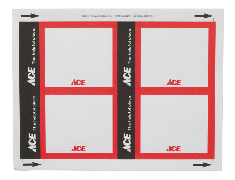 3.5 in. H X 5.5 in. W Office Supplies/Stationary Sign 100 each