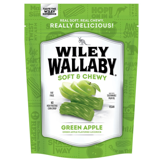 Wiley Wallaby Australian Style Gourmet Green Apple Licorice 10 oz