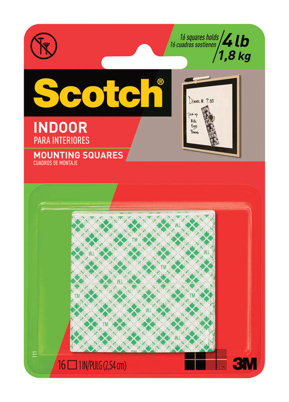 Scotch 1 in. L X 1 in. W Double-Sided Mounting Squares