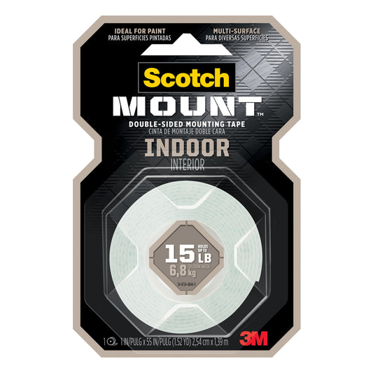 3M Scotch-Mount 55 in. L X 1 in. W Double-Sided Mounting Tape