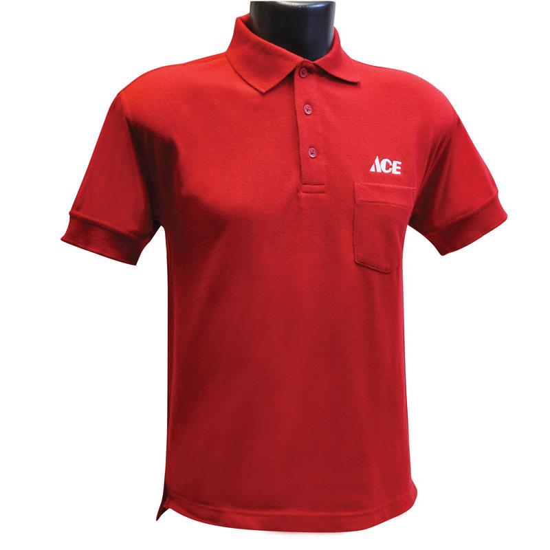 Artcraft L Short Sleeve Men's Collared Red Polo Shirt