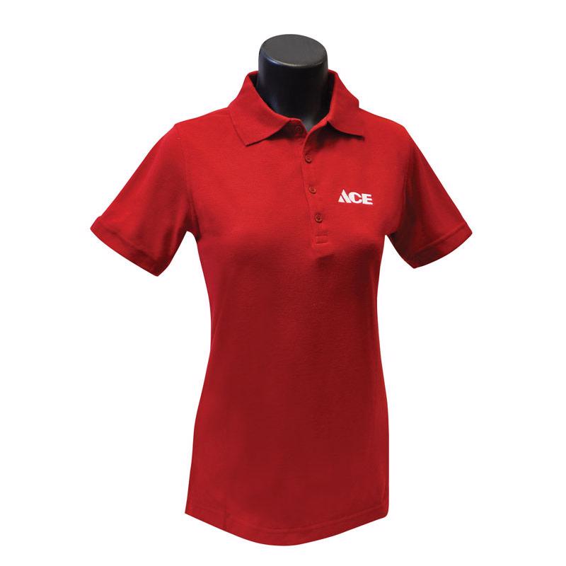 Artcraft XL Short Sleeve Women's Collared Red Polo Shirt
