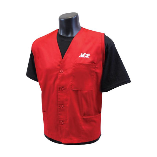 Ace UNISOURCE S Sizes Unisex Sleeveless V-Neck Red Vest