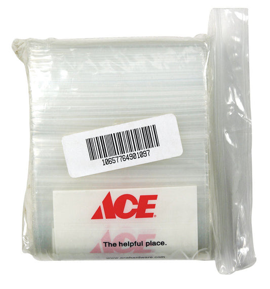 Plastic Clear Reclosable Bag 100 pk 8 in. H X 4 in. W X 0 in. L