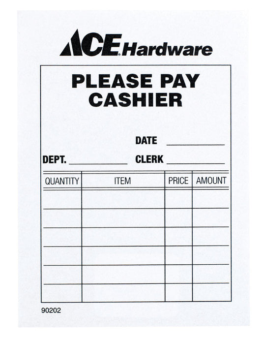 Please Pay Cashier Pad 2-3/4 in. W X 4-1/4 in. H